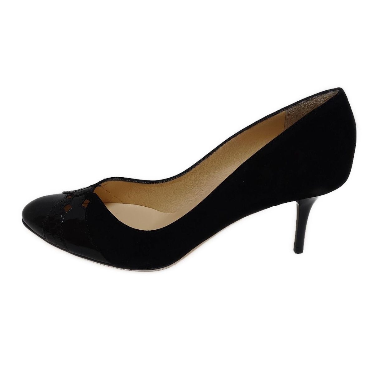 ※merucari【JIMMY CHOO】レース パンプス サイズ37 JIMMY CHOO(ジミーチュウ) パンプス 37 1/2 レディース美品 - 黒