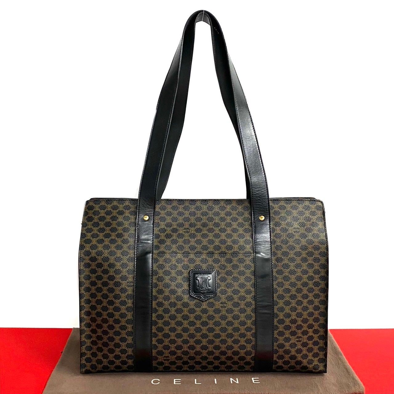 極 美品 CELINE セリーヌ マカダム ブラゾン 柄 トリオンフ ロゴ