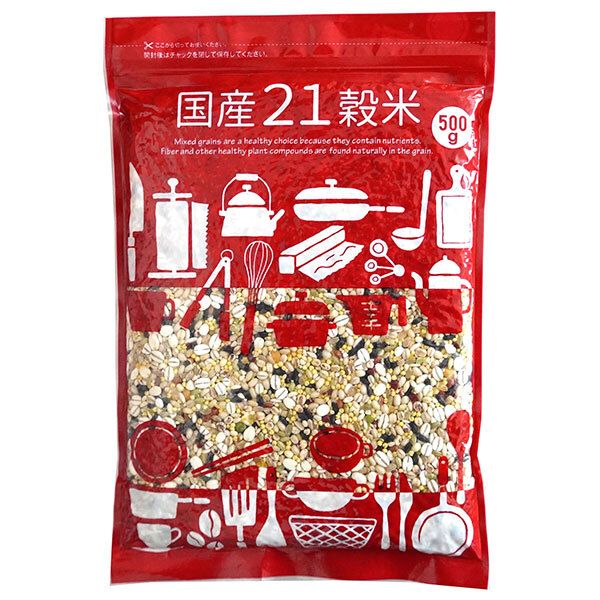 種商 国産21穀米 500g×20袋入｜ 雑穀 袋 チャック付き 食物繊維 雑穀米 国産 炊飯用 混ぜて炊くだけ
