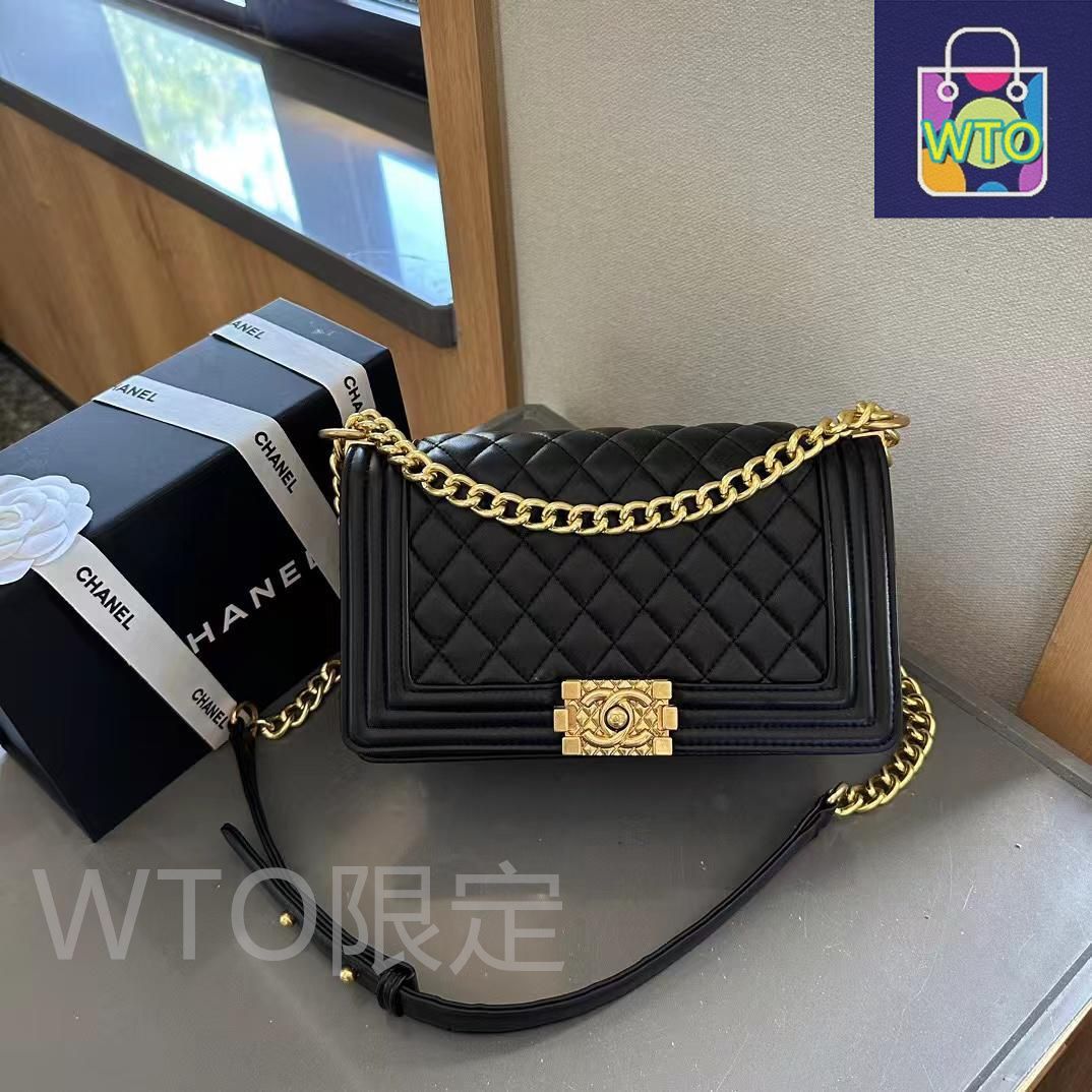 CHANEL シャネル ショルダーバッグ 黒 - 4500125A0004 CHANEL シャネル ショルダーバッグ ボーイシャネル レザー