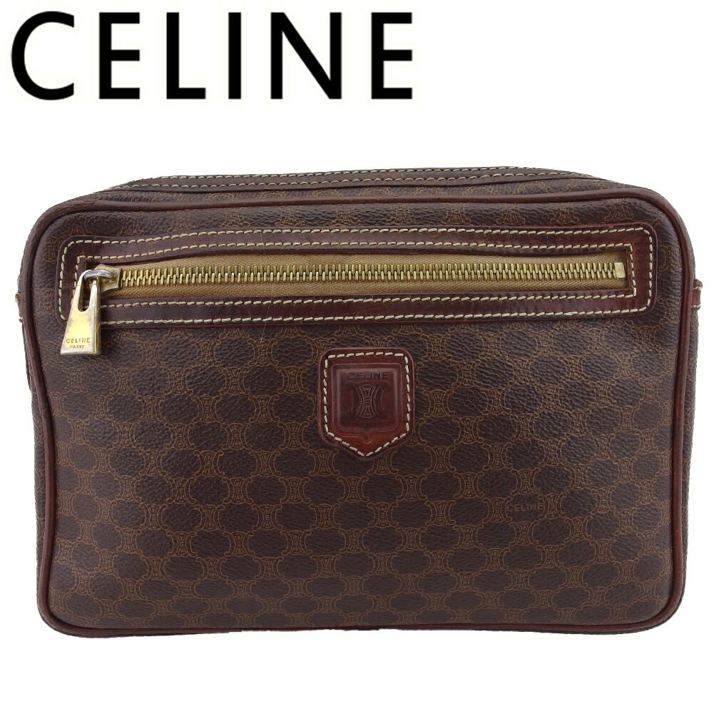 セリーヌ CELINE クラッチバッグ マカダム ブラウン ベージュ