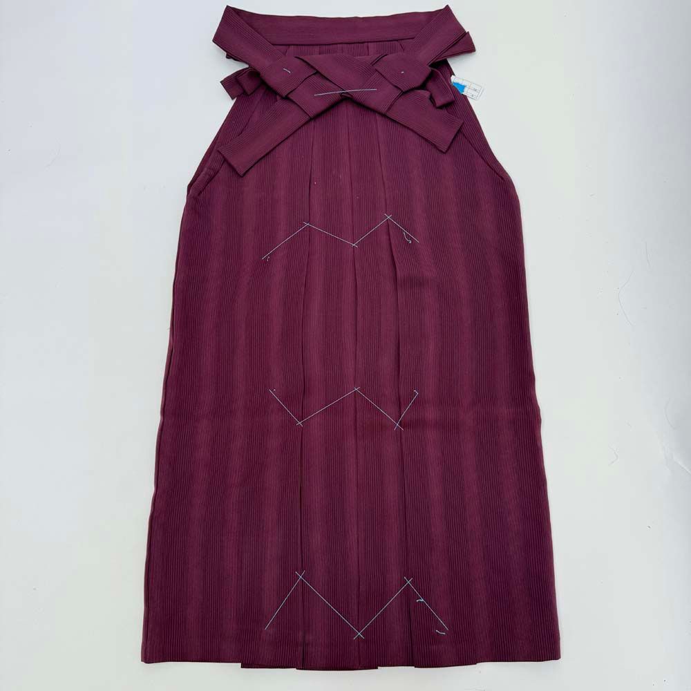 袴 2L size 紐下丈98cm 行灯袴 卒業袴 女性用袴 エンジ ストライプ 4738