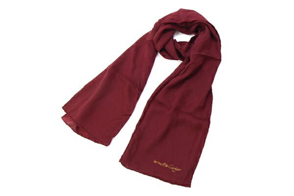 カルティエ ストール マスト ボルドー シルク100％ - メルカリ