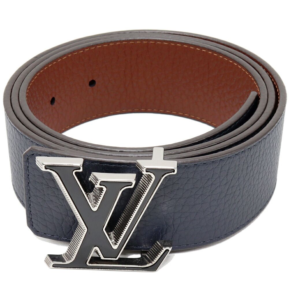 ルイヴィトン ベルト トリヨンレザー ネイビーxブラウン LV