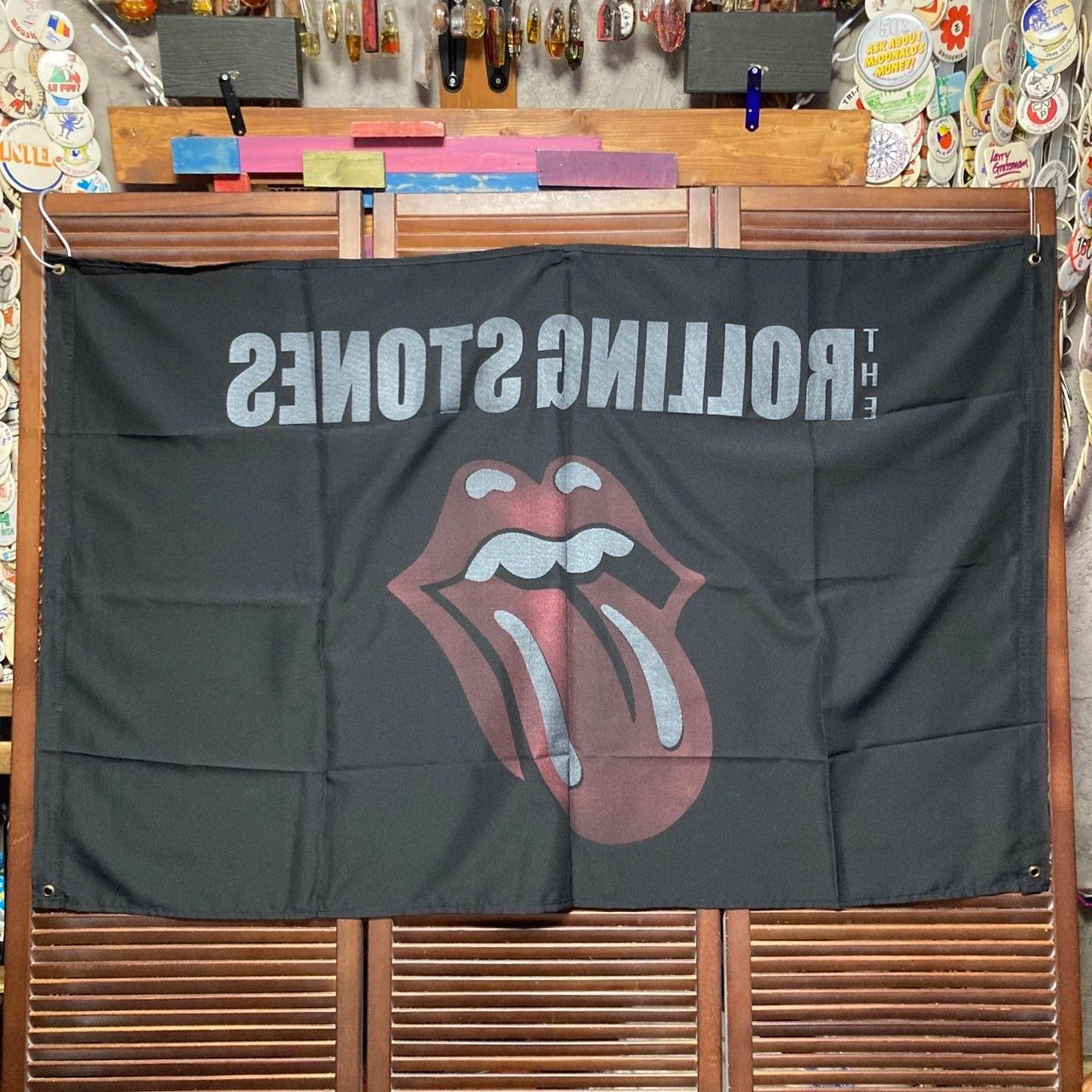 タペストリーローリングストーンズ ROLLING STONES バンド 新品 アクセサリー 小物 メンズ レディス ハンカチ 総柄 ペイズリー クレジット USA EU paris 象 古着 ビンテージ 70s ~ 80s 90s 00s ヴィンテージ 他 