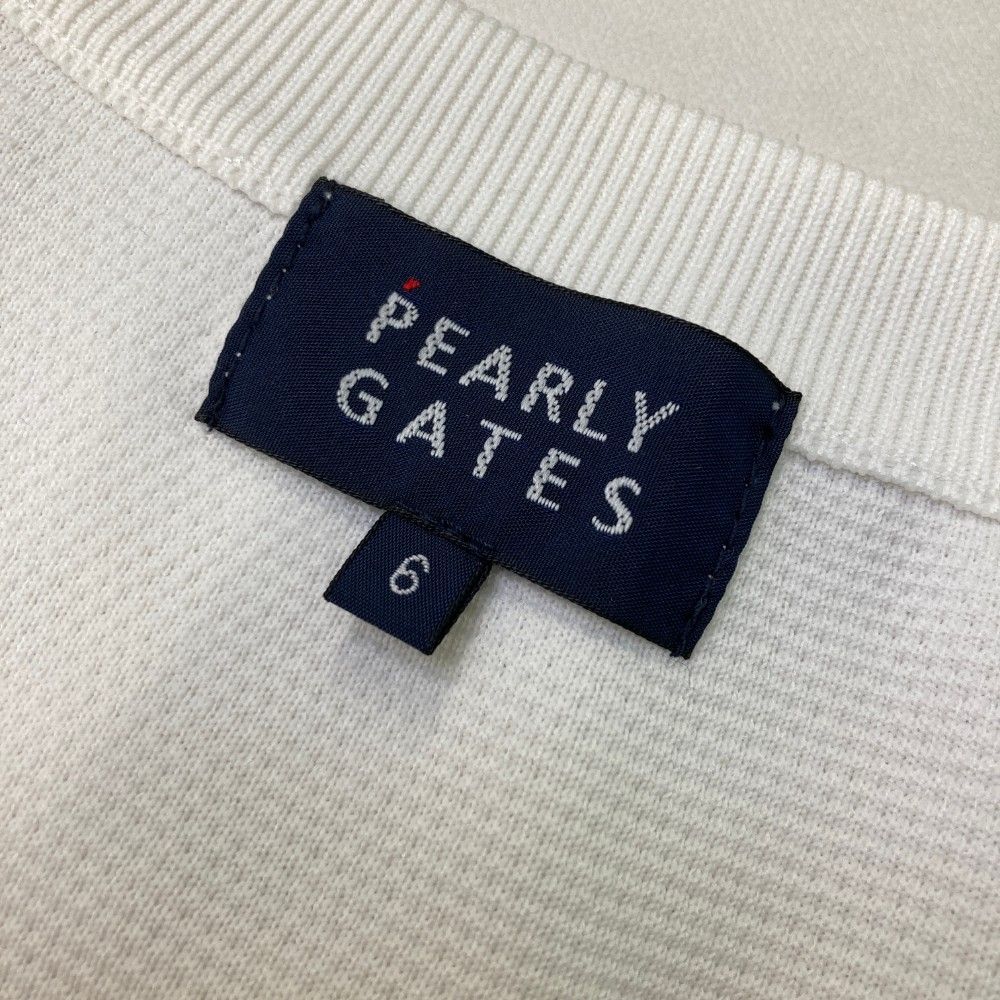 特売品◇期間限定◇! サイズ 6 PEARLY GATES パーリーゲイツ 2025年モデル Vネック ニットベスト ロゴ ホワイト系 240101414116 ゴルフウェア メンズ ストスト