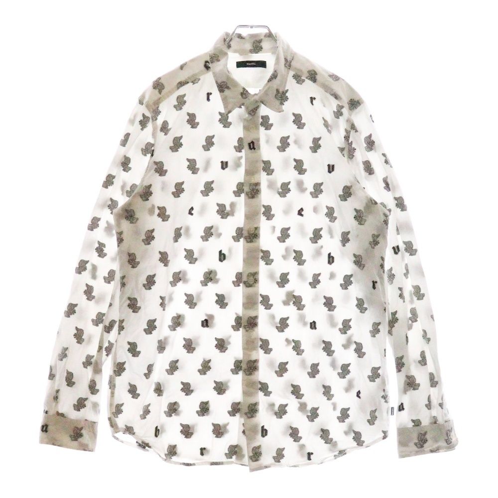DIESEL (ディーゼル) ラビット総柄 コットン 長袖シャツ ロングスリーブ ホワイト
