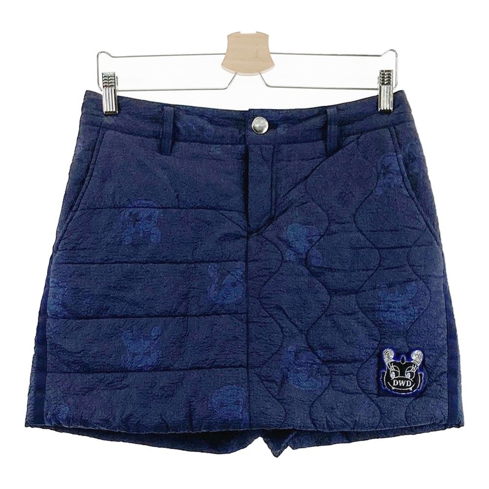 サイズ 3 DANCE WITH DRAGON ダンスウィズドラゴン 中綿 キュロットスカート チビドラ 総柄 ネイビー系 240101389393 ゴルフウェア レディース ストスト