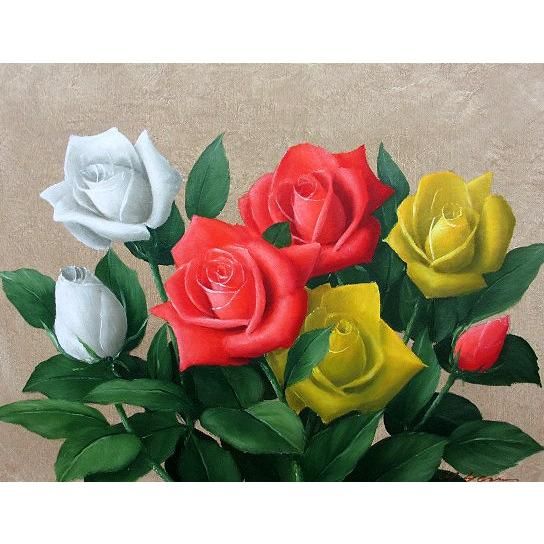 増本憲樹「彩 サイ」油彩 3号 ◇古陶に椿 〇リアリズム精鋭 銀座