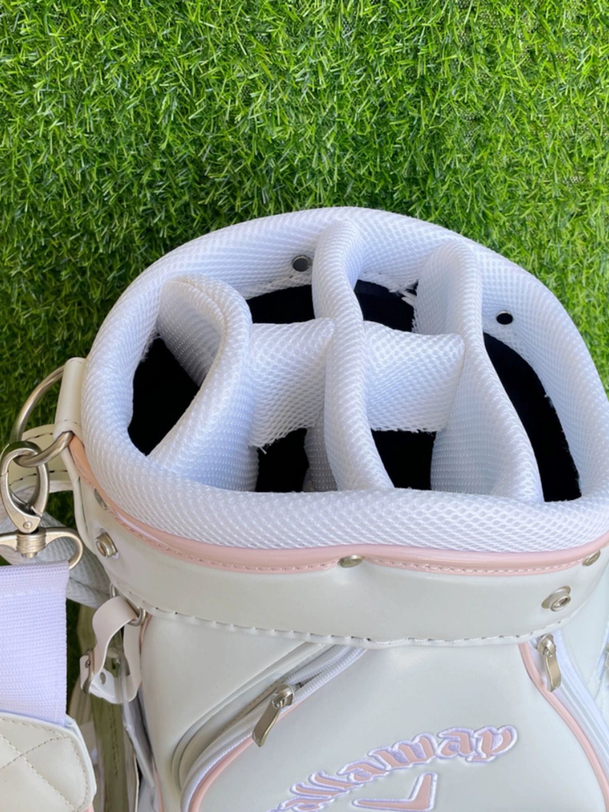 新品 Callaway キャディバッグ ホワイト/ピンク レディース Callaway