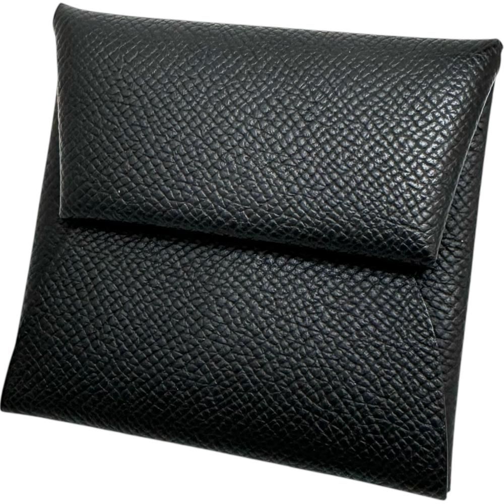 HERMES|エルメス バスティア コインケース レザー ブラック|シルバー金具 ユニセックス 真子質店 BL