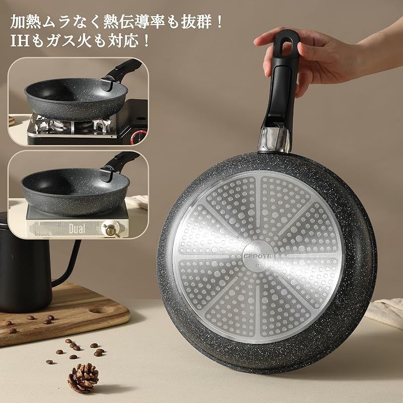 CAROTE カローテ フライパン セット 12点 IH・ガス火対応 PFOA 卸売