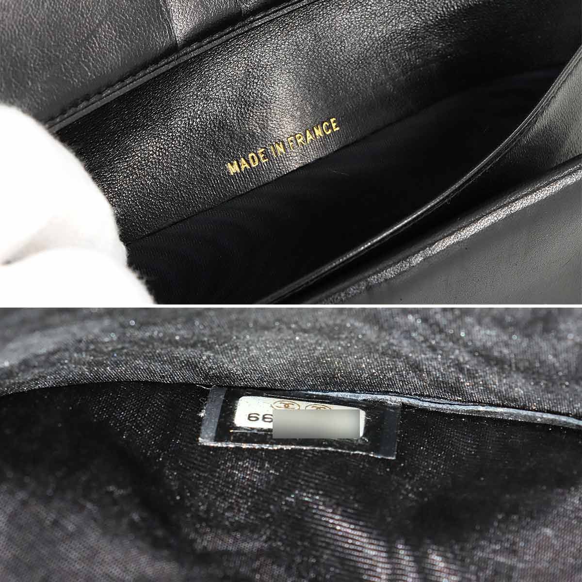 シャネル CHANEL キャビアスキン 二つ折り 長財布 がま口 レザー