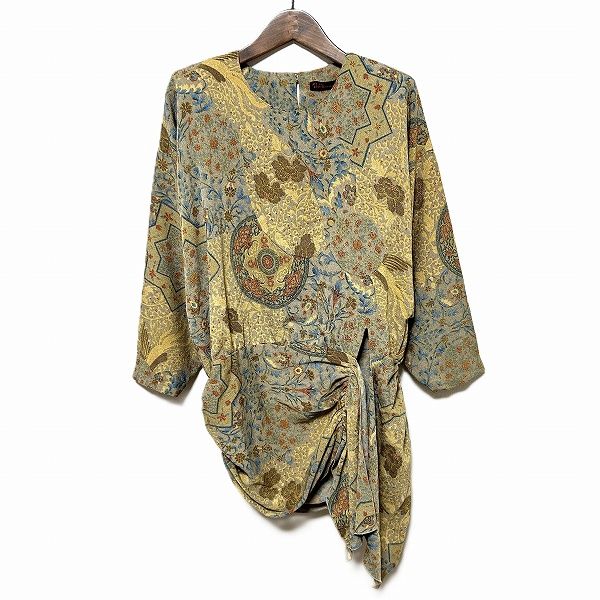 anc シセンドウ 詩仙堂 ヒトシタムラ チュニック ベージュ マルチ ドルマン ちりめん 変形 アシンメトリー レディース 968571