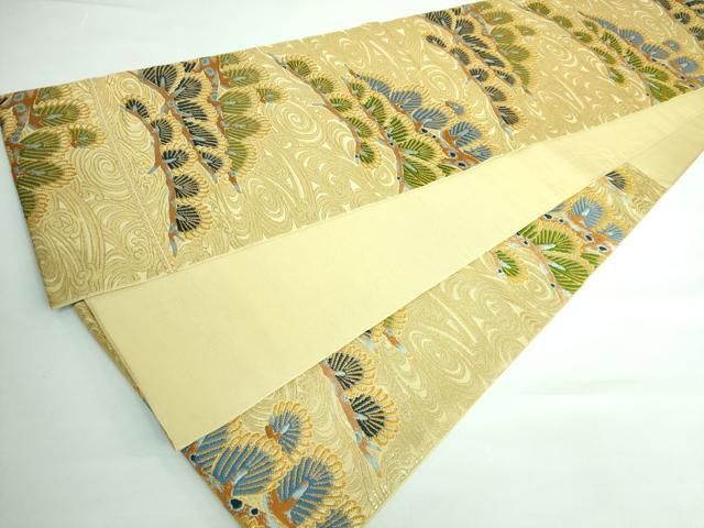 平和屋本店□極上 龍村美術織物 たつむら 六通柄 本袋帯 唐織 木彫松涛  