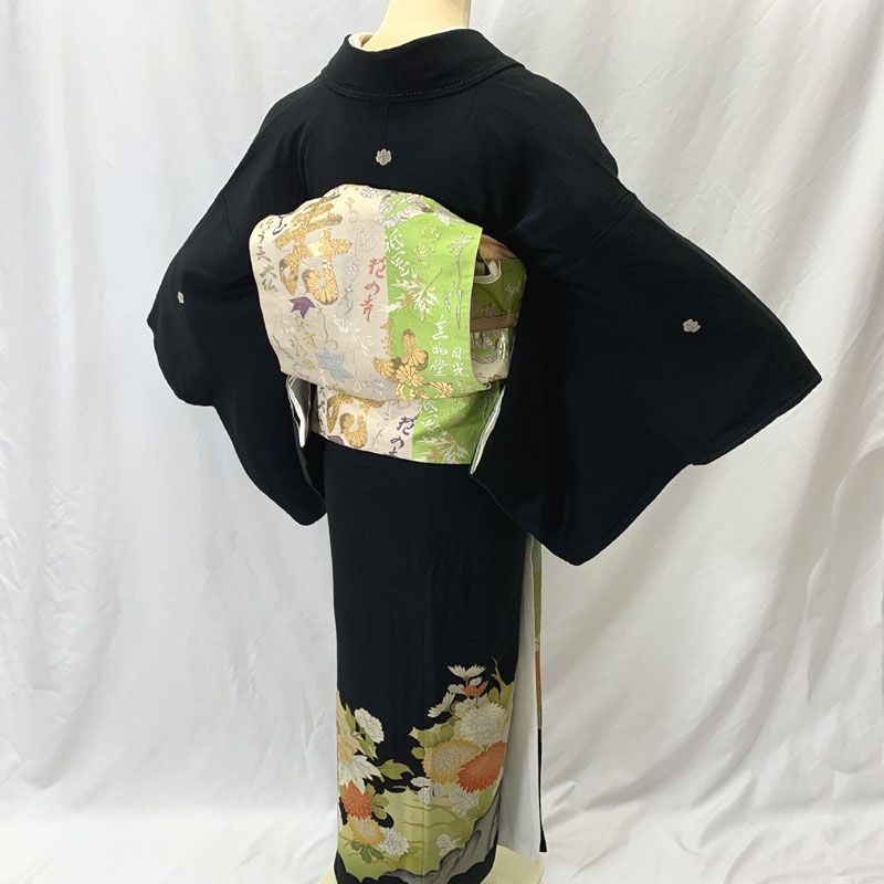 留袖 牡丹菊柄 黒 黒留袖〔菊花模様〕｜着物レンタルあき (来店着付け無料・全国