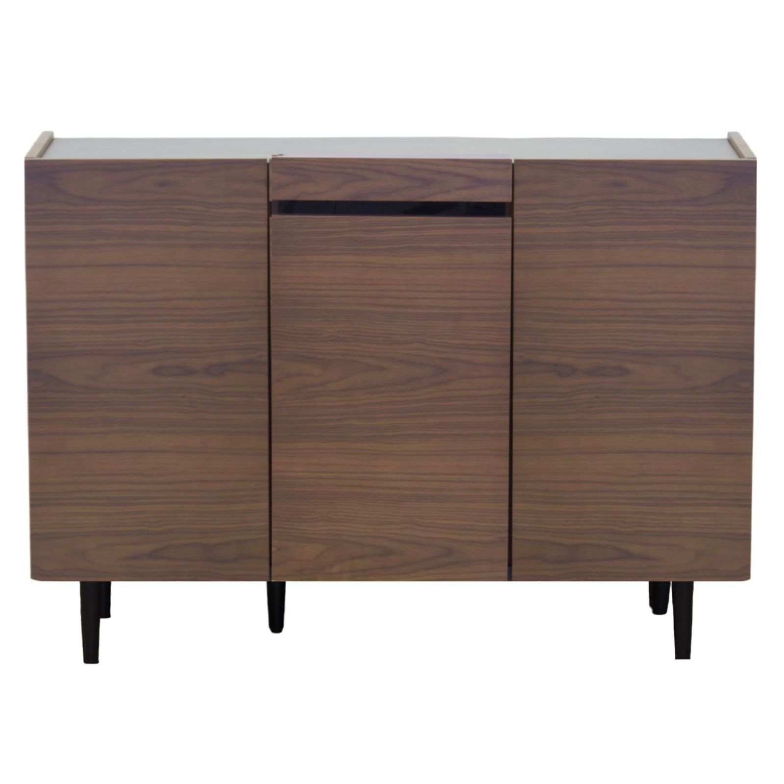 在庫セール 大川家具 サイドボード サイドチェスト ウォールナット 幅120cm 天然木 石目調 409151