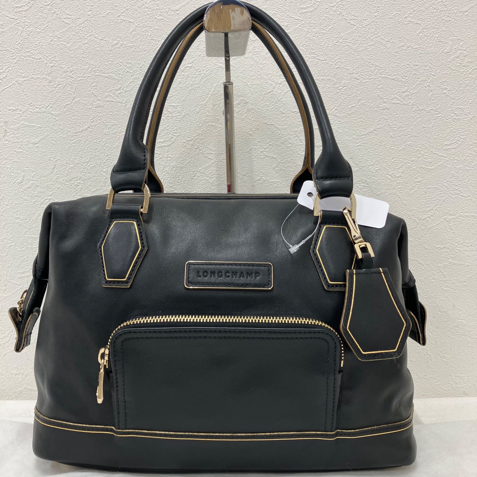 302 美品 LONGCHAMP ロンシャン レザー ハンドバッグ トートバッグ 大 