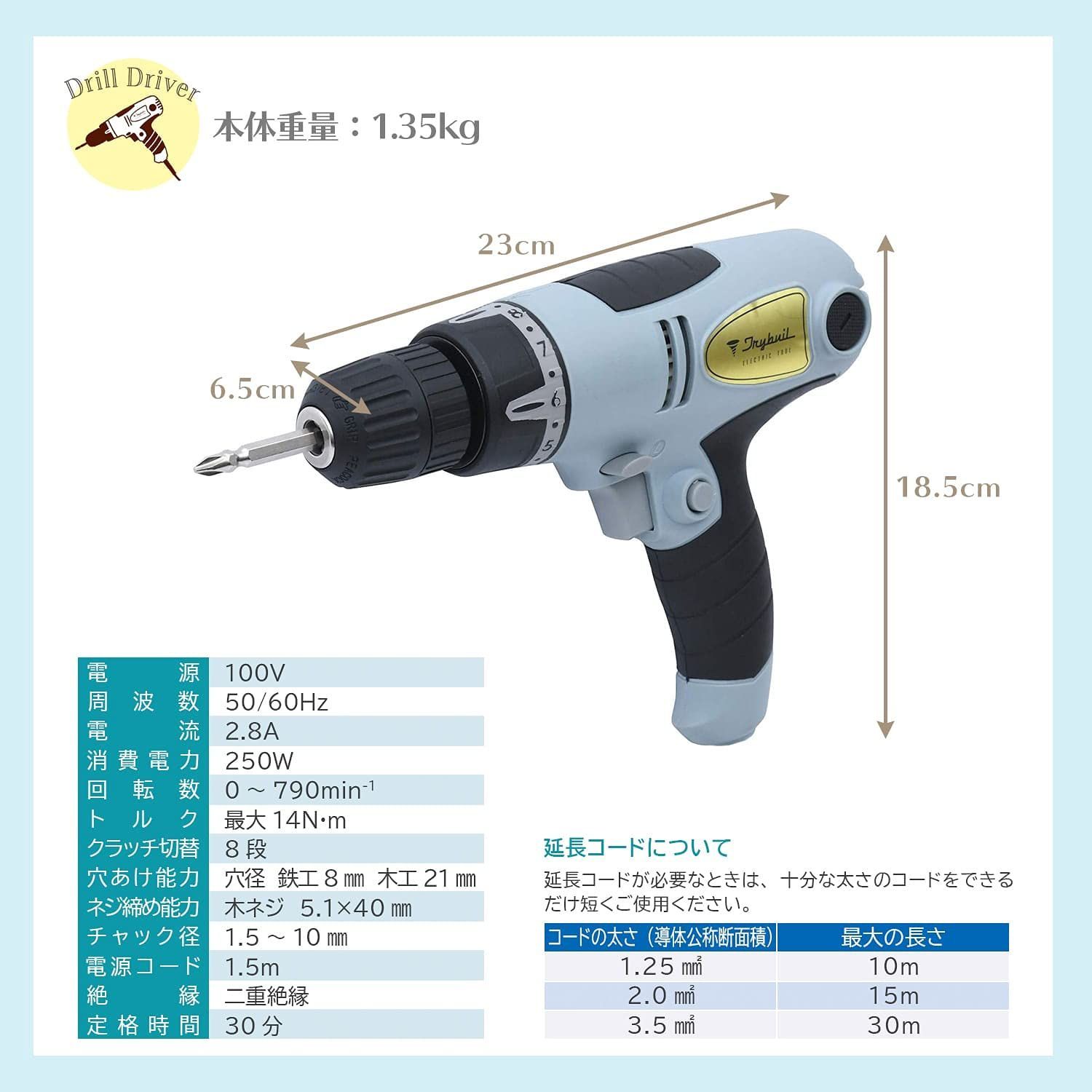 数量限定】TRYBUILシリーズ ) ビンテージブルー 付属 ドリルビット