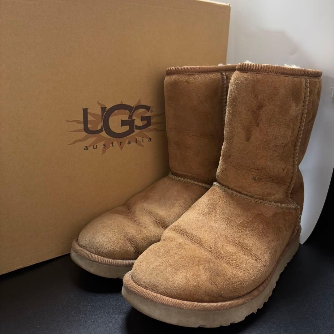 アグ ムートンブーツ 24cm クラシックショートブーツ サンドカラー