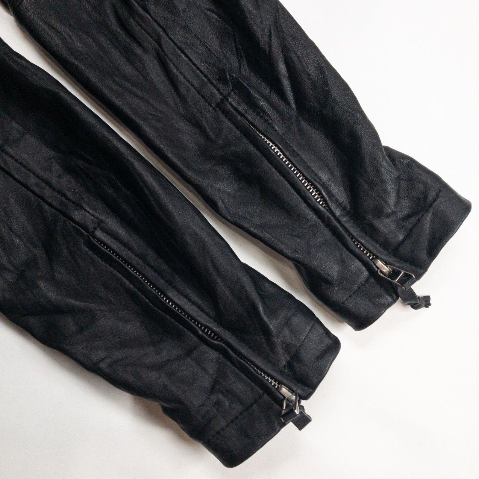 美品】ユニクロ OLD UNIQLO シングルライダース シワ加工 メンズ