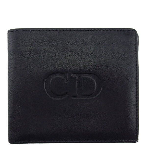 クリスチャンディオール Christian Dior 二つ折り財布 ブラック×レッド レディース