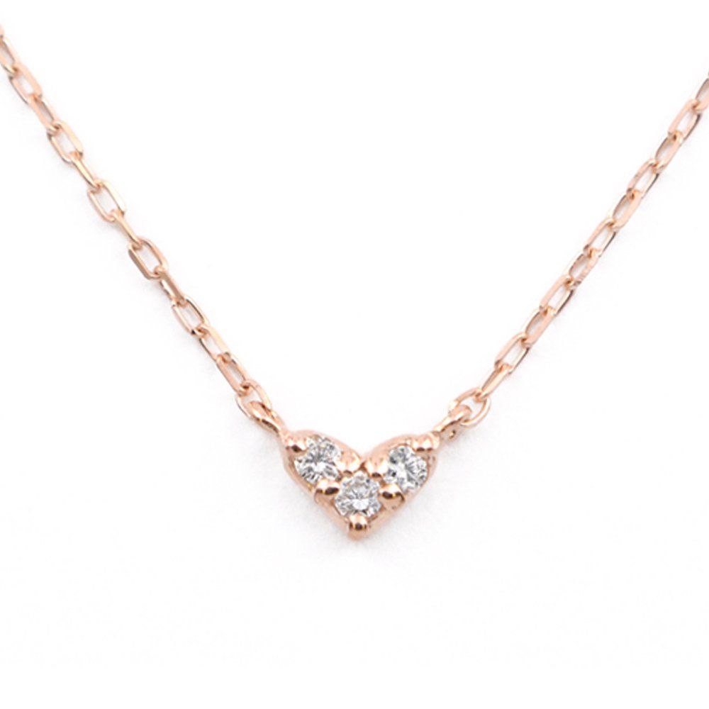 新着商品 ネックレス ハート ダイヤモンド 0442-7482-0018-0000 ピンクゴールド K10 ブルーム