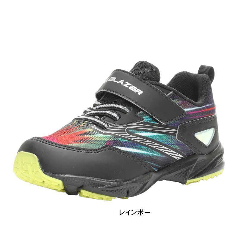 子供靴 スニーカー キッズ ジュニア 子供 男の子用 運動会 マジック ベルクロ ムーンスター ゾーンブレイザー バイ スーパースター tmzb1095 レインボー 18.5cm