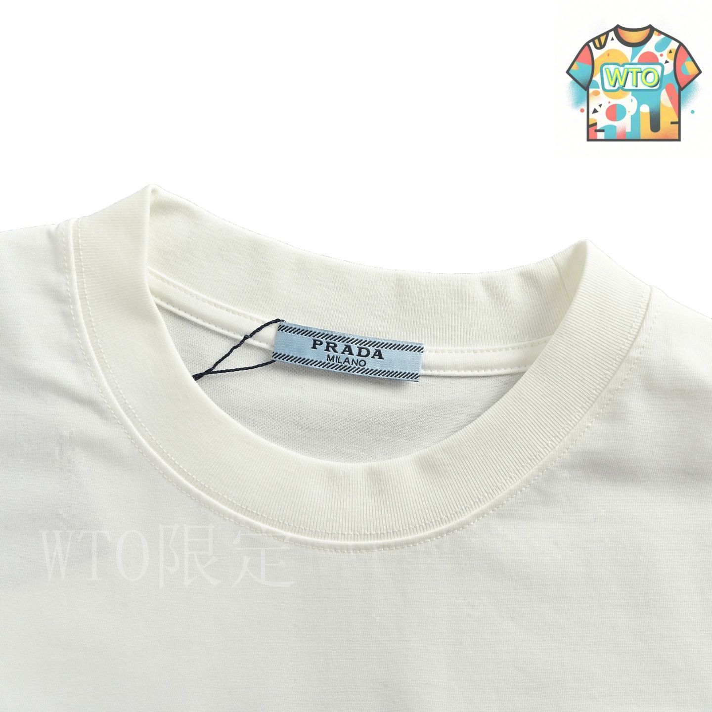 今日WTO】Prada / プラダ 25ss ロゴテープ刺繍 T シャツ-GU94