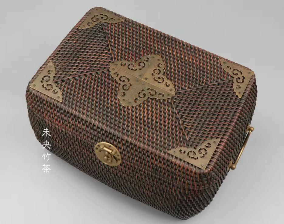 人気 手作 収納 藤編 茶箱 茶道具 茶器 収納ボックス kkk