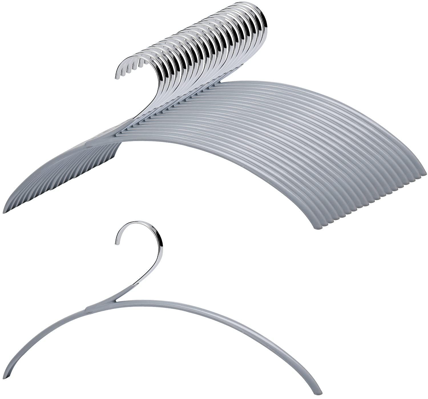 AUV ハンガー 20組 はんがー かたくずれ防止 Hangers すべらない かさばらない ハンガー 跡がつかないハンガー 乾湿両用 省スペース 洗濯ハンガー スリムのハンガー 多機能（グレー）