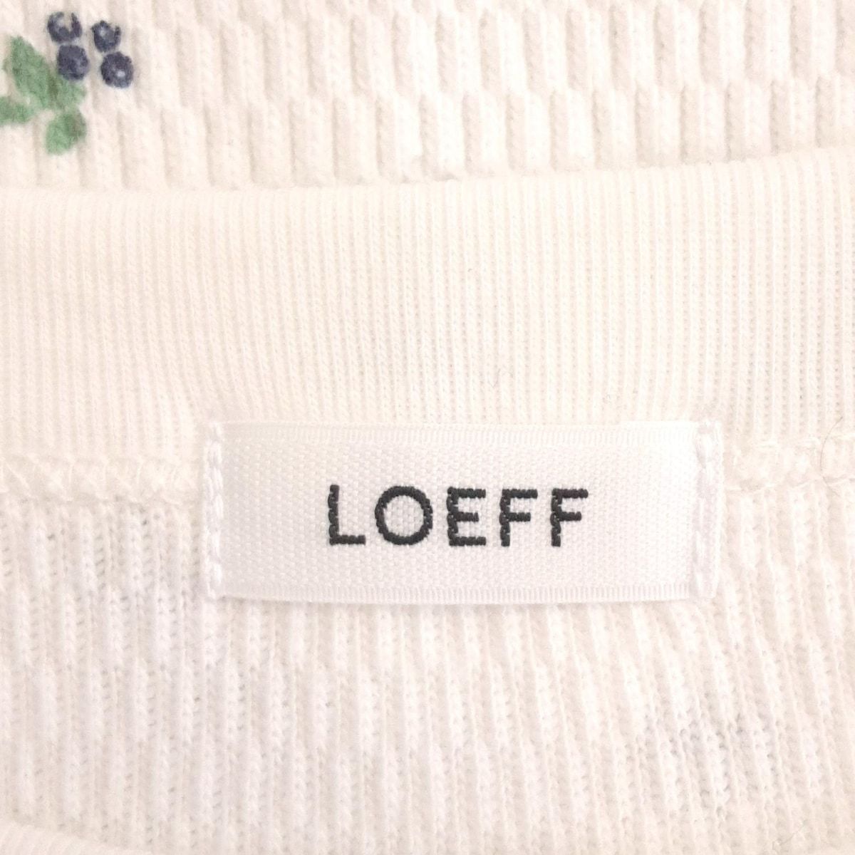  LOEFF ロエフ 半袖カットソー レディース - 白×グリーン×ダークネイビー 半袖(Tシャツ) Tシャツ カットソー