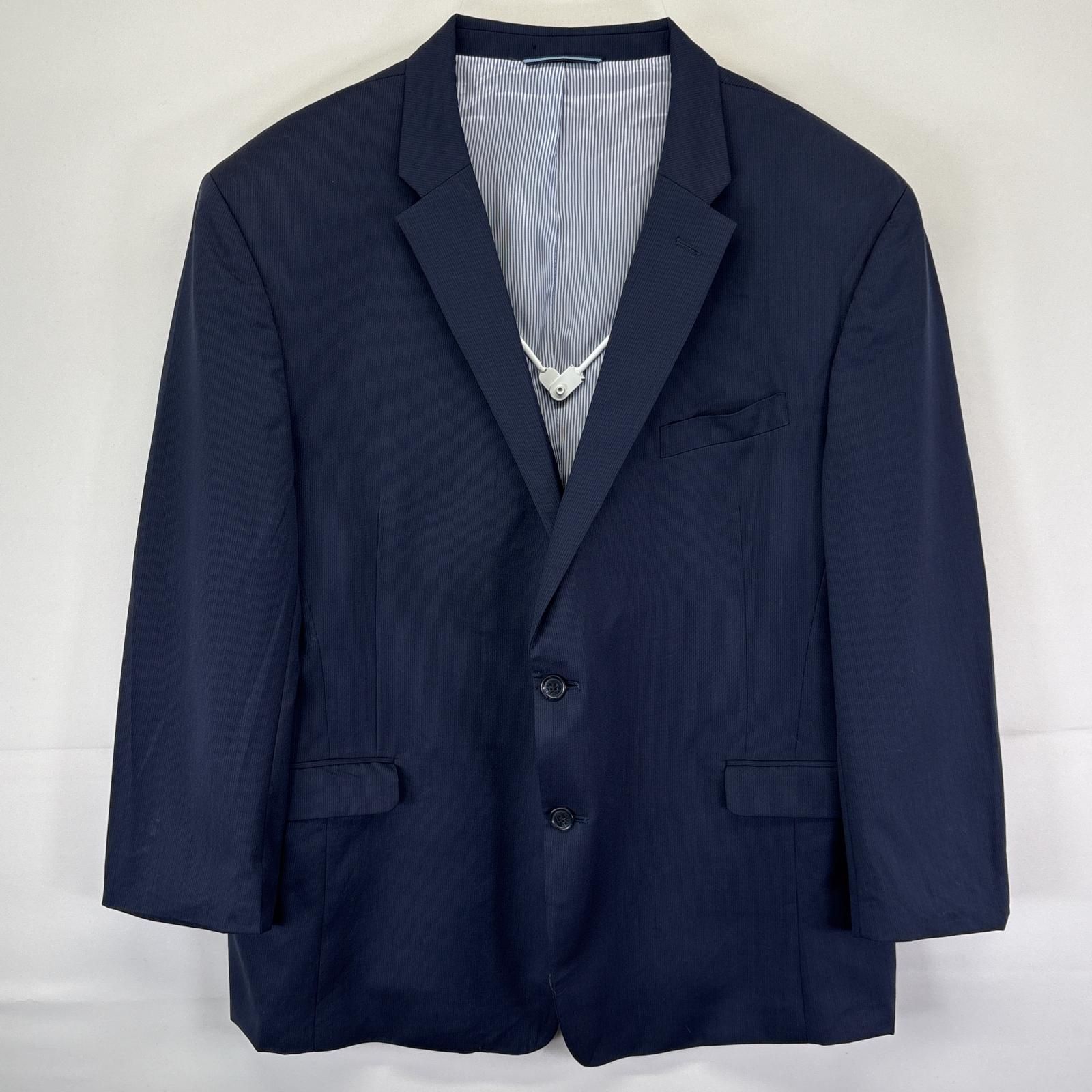 トミーヒルフィガー テーラードジャケット XL 紺 古着 トミーヒルフィガー TOMMY HILFIGER テーラードジャケット