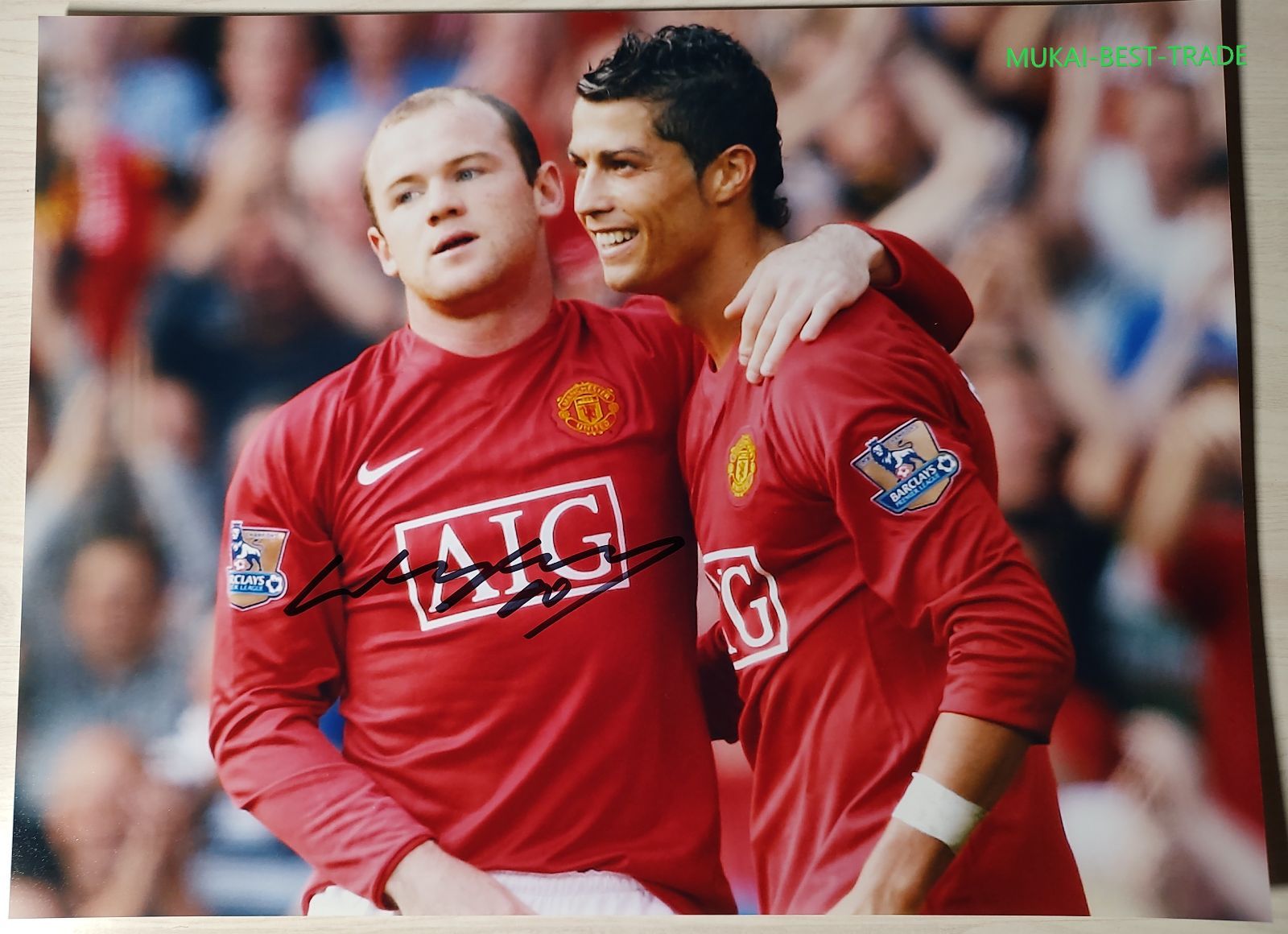 ルーニー サイン photo-01 with CR7【証明書あり】 サイン with photo 