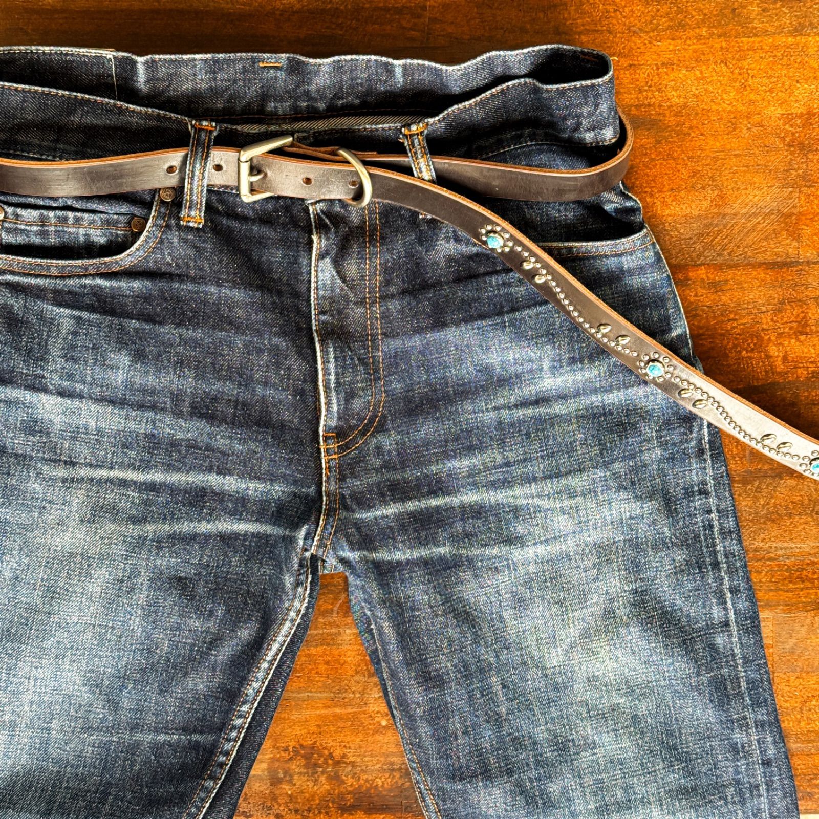 オーダーページ』スタッズナローベルトフラワーTKオンリーUKチョコ23mm