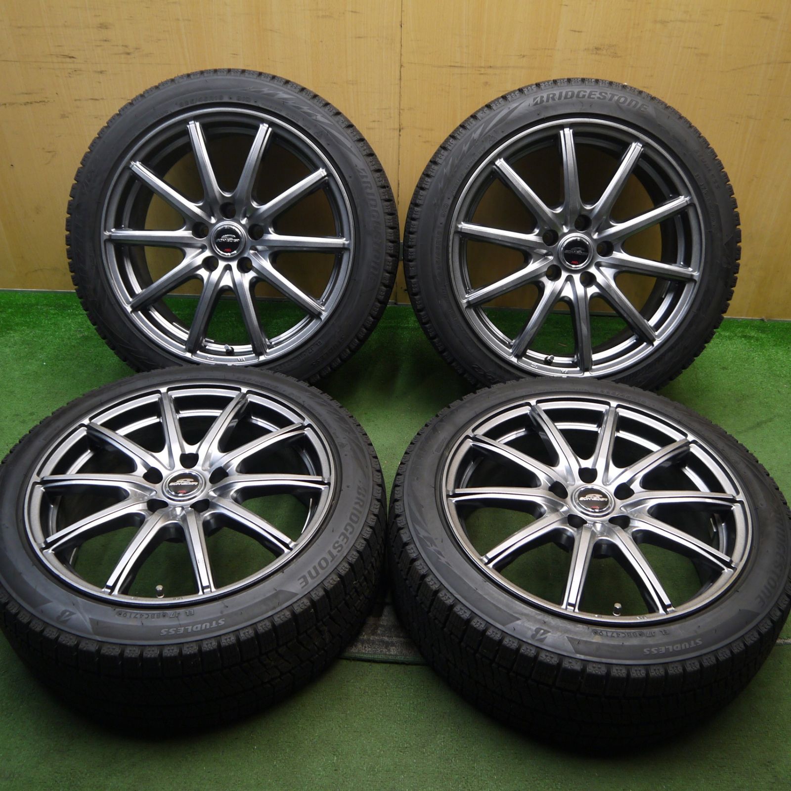 バリ溝 キレイ 9.5分 スタッドレス 225 45R18 ブリヂストン ブリザック VRX2 SCHNEIDER MiD シュナイダー 18インチ PCD114.3 5H 5100106Hス