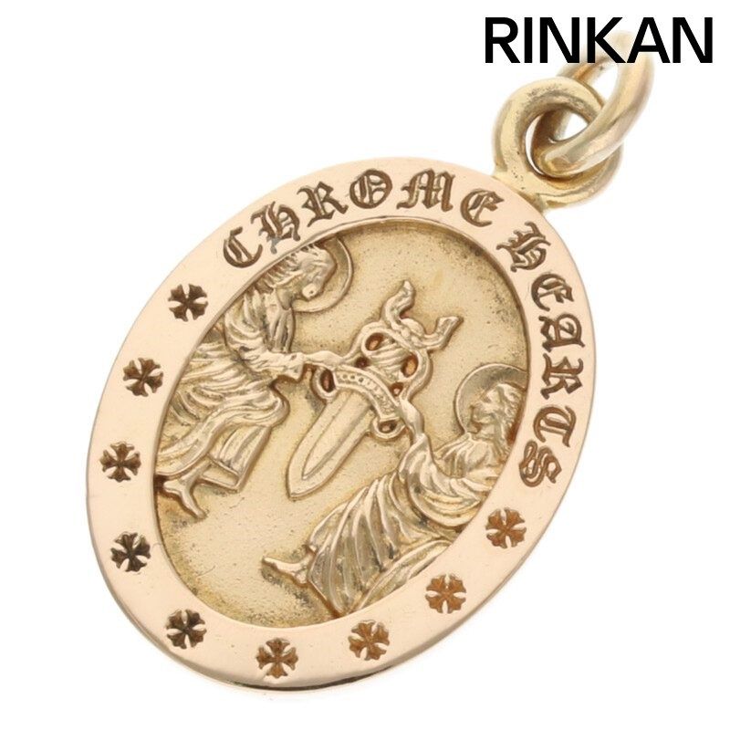 クロムハーツ  22K ANGEL MEDAL OVAL/エンジェルメダルオーバル ゴールドネックレストップ メンズ