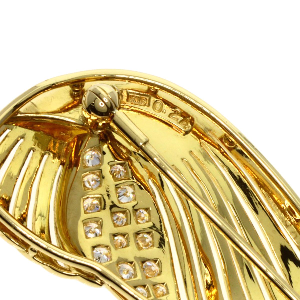 MIKIMOTO ミキモト ダイヤモンド ブローチ K18YG レディース