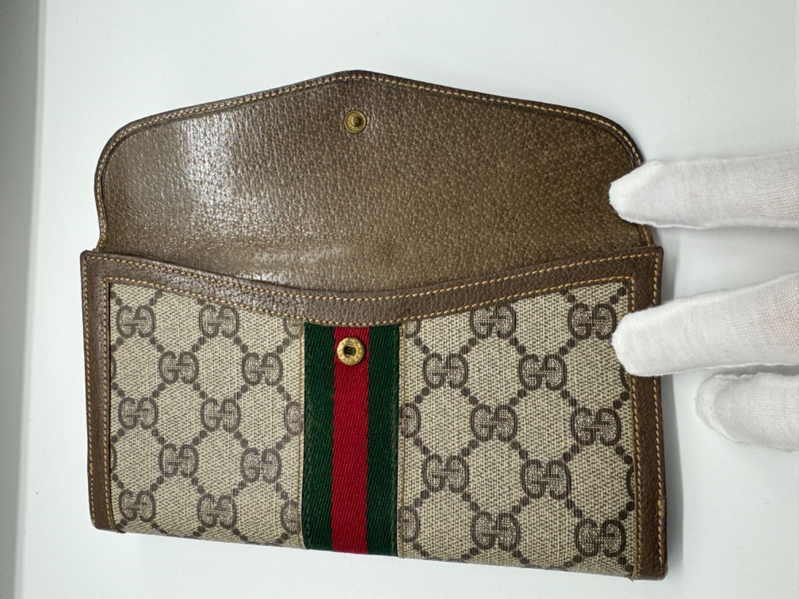 GUCCI オールドグッチ シェリーライン PVC 長財布 レトロ - メルカリ