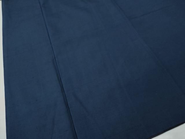 平和屋着物○男性 紬 アンサンブル 色無地 留紺色 正絹 逸品