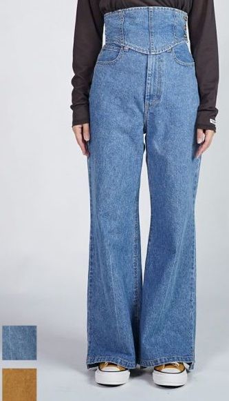 NOUNLESS(ナウンレス) CORSET WITH WIDE DENIM PANTS コルセットワイドデニム 112410830200