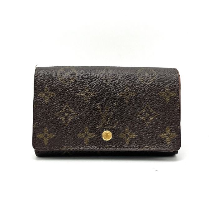【全国無料，格安】 【中古】LOUIS VUITTON ルイ ヴィトン モノグラム トレゾーン レザー 二つ折り 財布 RA1010 eH06122N その他