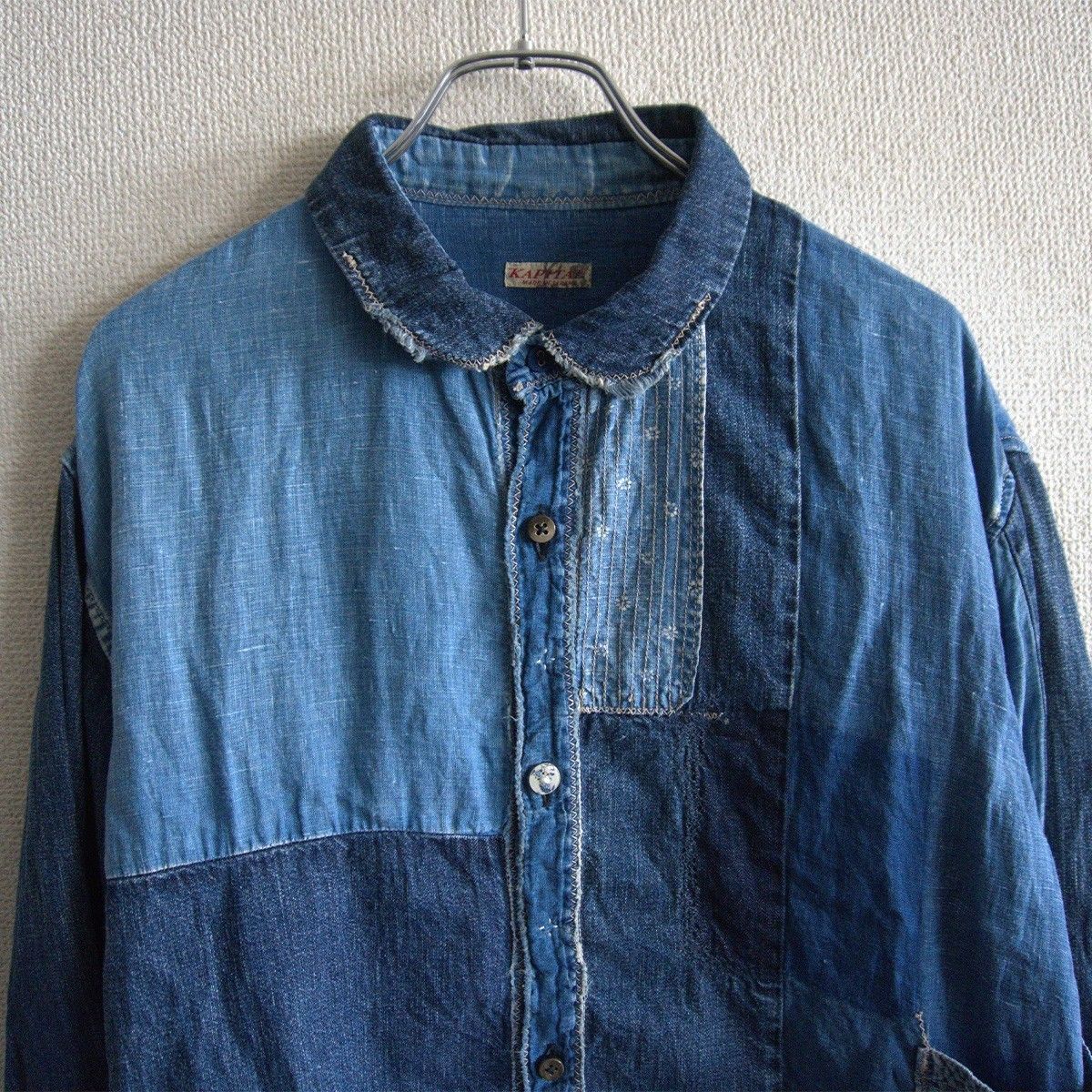 極美品 KAPITAL カトマンズシャツ インディゴ パッチワーク サイズ2