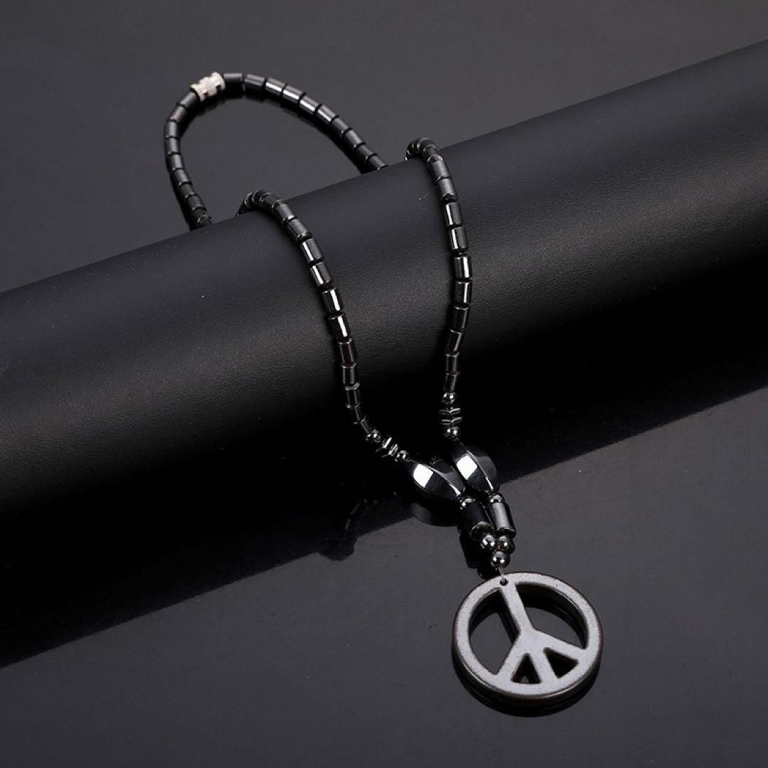 磁気ネックレス メンズレディース 天然石ヘマタイト 強力 肩凝り