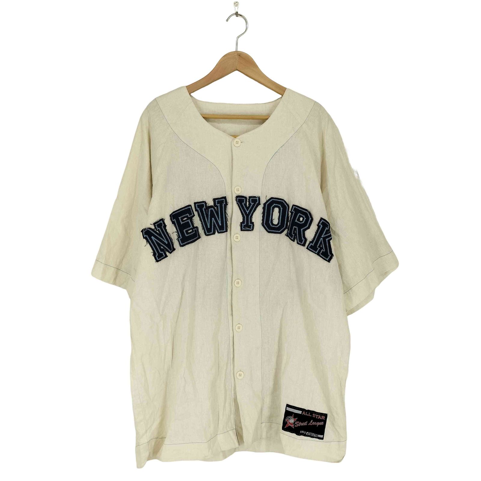 ユーズドフルギ USED古着 {{HARLEMSTREETLEAGUE}} リネン100 ベース