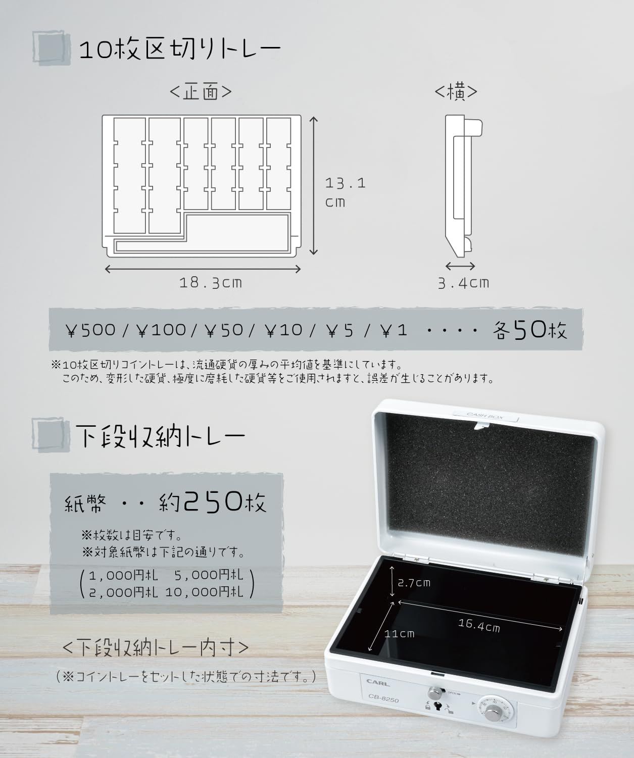 在庫処分】カール事務器 そとレジ 手提げ金庫 キャッシュボックス A6