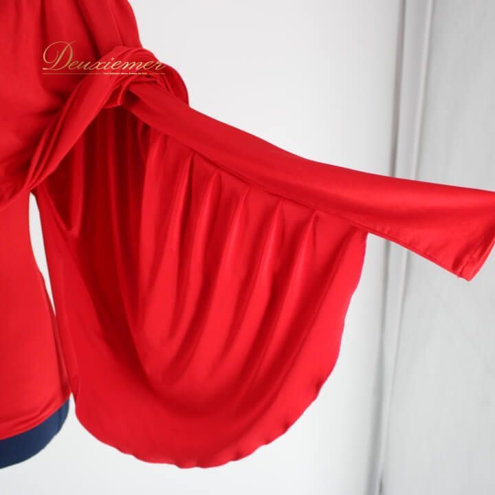 社交ダンスレッスンウェア　TAKADANCE ビジューと光沢2枚重ねフリル 社交ダンスレッスンウェア TAKADANCE ビジューと光沢2枚重ね