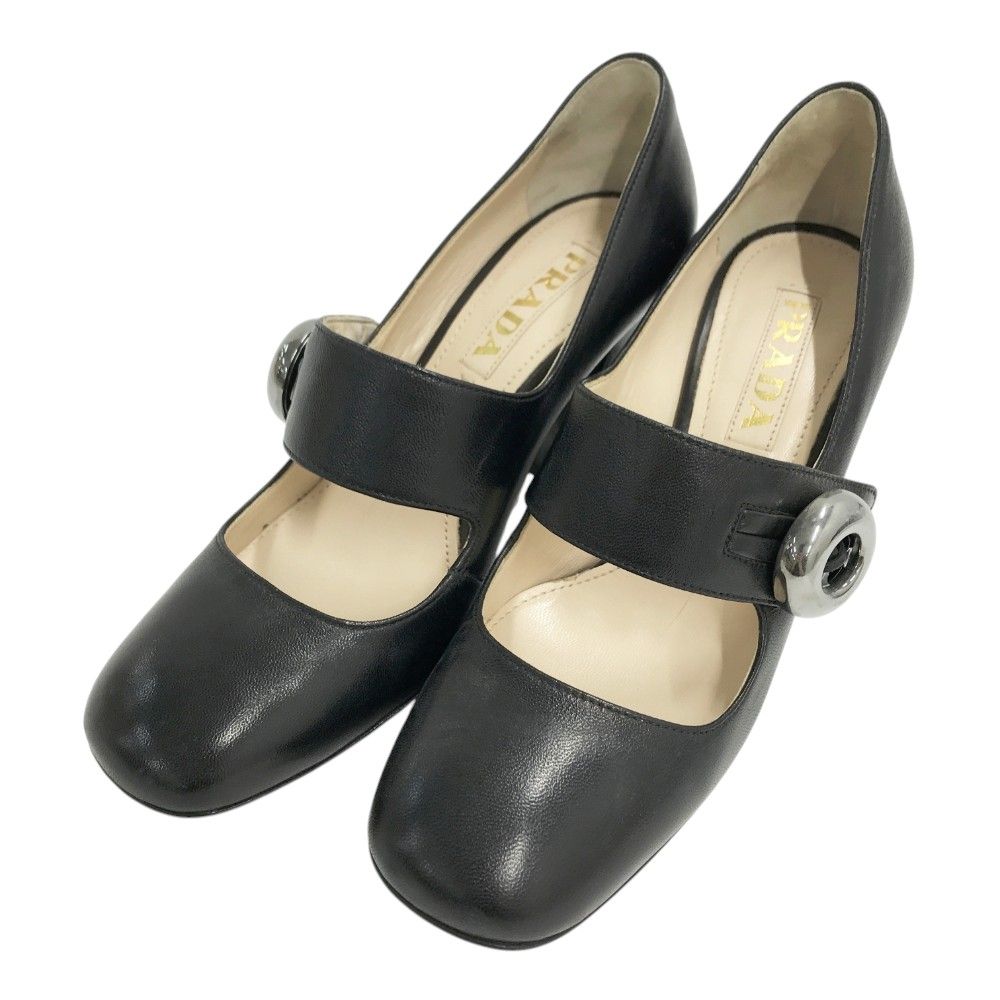 PRADA プラダ パンプス アンクルストラップ ブラック系 35 レディース