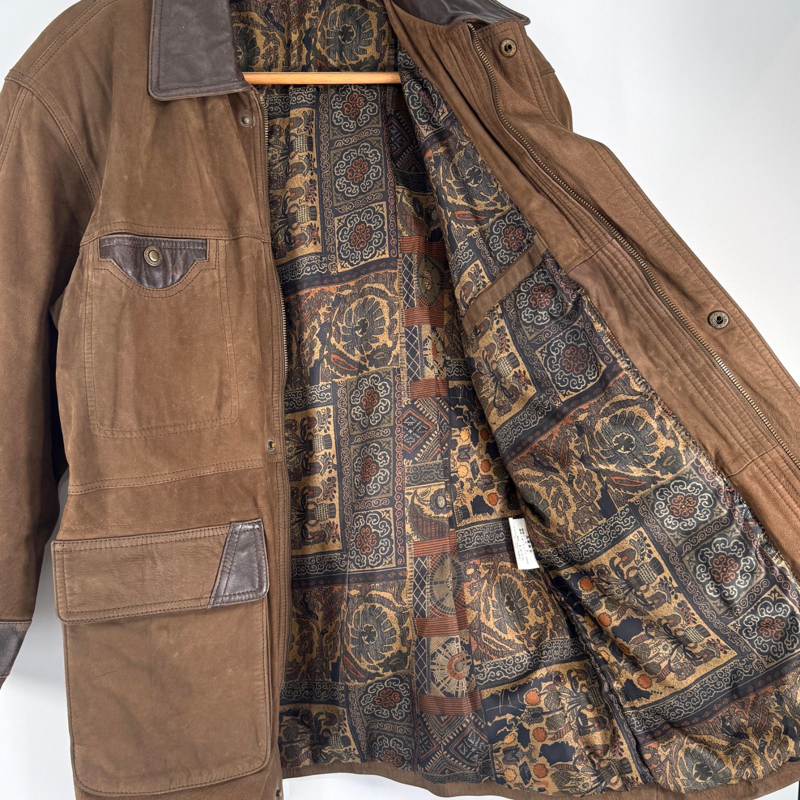 ヴィンテージ AMERICANINOレザージャケットレア アメカジ 古着 70年代 クラフトレザージャケット アメカジ ヴィンテージ ブラウン
