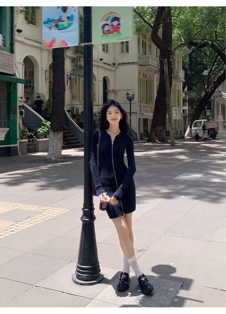 ロングニットドレス